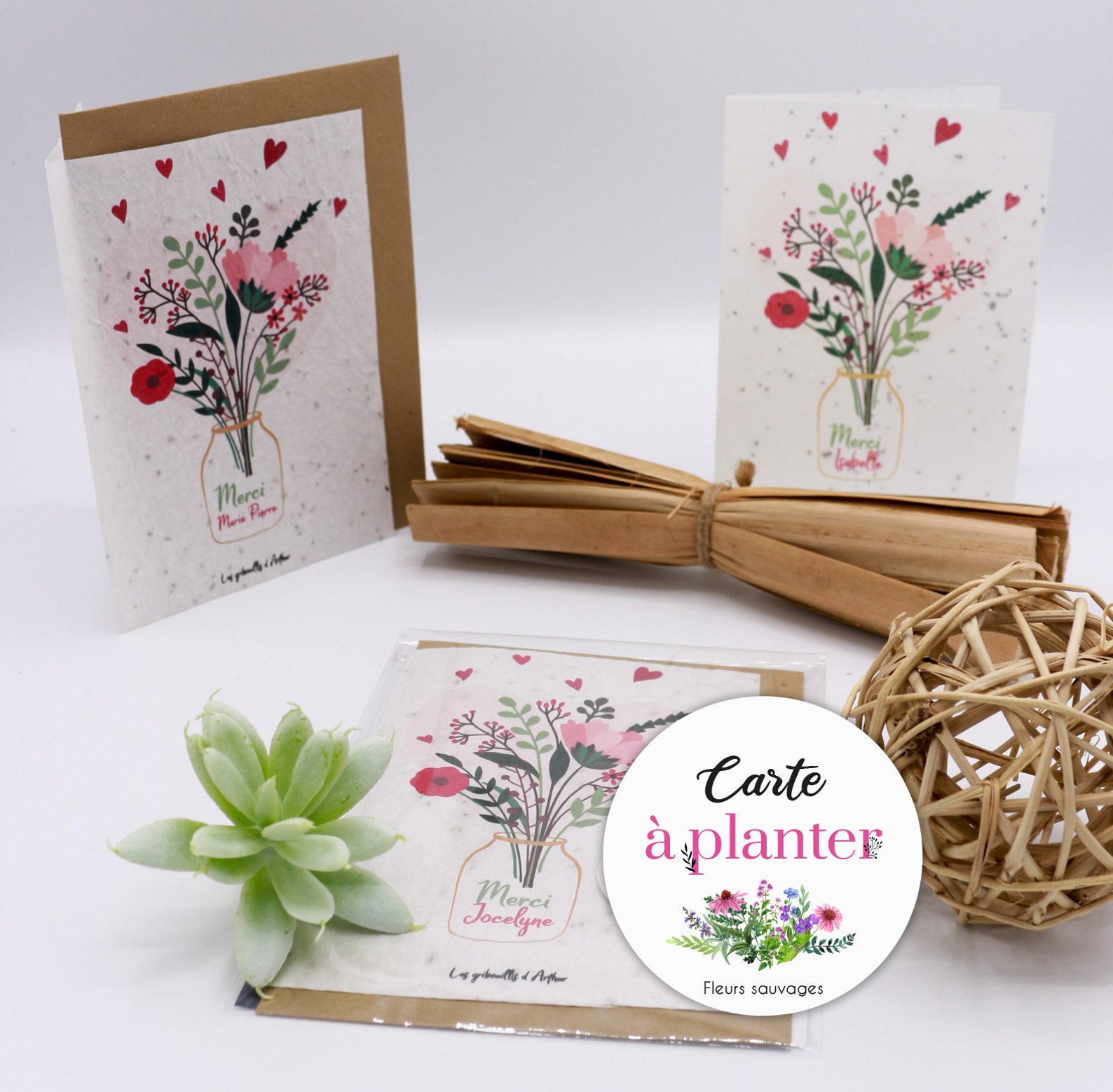 Planting Cards / Double Card / Seed Cards / Seeded Paper / Sowing Cards ...