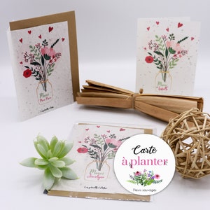 Cartes à planter / Carte double / Cartes graines / Papier ensemencé / Cartes à semer / Remerciements / Cartes personnalisées