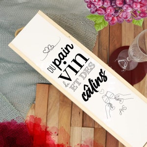 Weinflaschenkiste „Brot, Wein und Umarmungen“