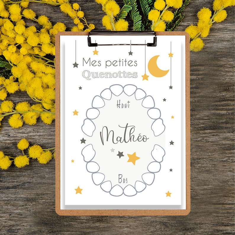 Carte quenottes / Carte dents de lait / Première dents de bébé / Carte étape image 2