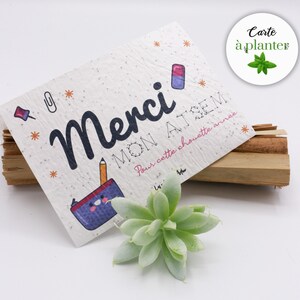 Seed card to plant / Double card / Sowing card / Seeded paper / Master gift / ATSEM gift / Master gift / Thank you ATSEM