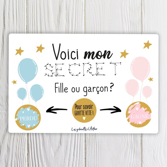 Cartes A Gratter Annonce Grossesse Annonce Sexe Bebe Etsy
