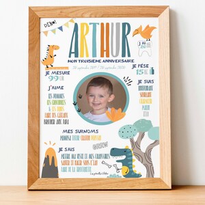 Cartel cumpleaños / Cartel año / Decoración habitación infantil / Decoración cumpleaños / Dinosaurios