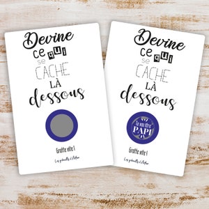 Cartes à gratter / Annonce grossesse / tu vas être papa / papi / mamie / tonton / tatie / ils sont 2 / cartes suprise