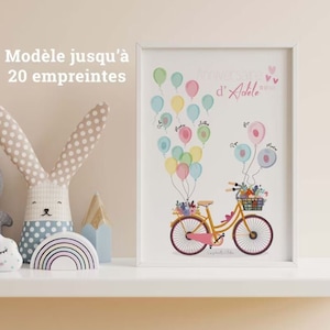 Cartel Huella - Cartel Bautismo - Cartel Personalizado - Bici - Bicicleta