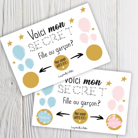 Cartes A Gratter Annonce Grossesse Annonce Sexe Bebe Etsy