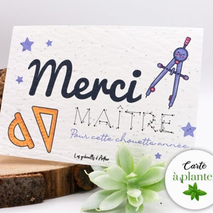 Seed card to plant / Double card / Sowing card / Seeded paper / Master gift / ATSEM gift / Master gift / Thank you Maître