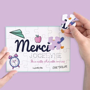 Rompecabezas personalizado / Gracias / Escuela / Regalo del maestro / Regalo de fin de año escolar / Jardín de infantes