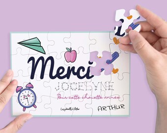 Rompecabezas personalizado / Gracias / Escuela / Regalo del maestro / Regalo de fin de año escolar / Jardín de infantes