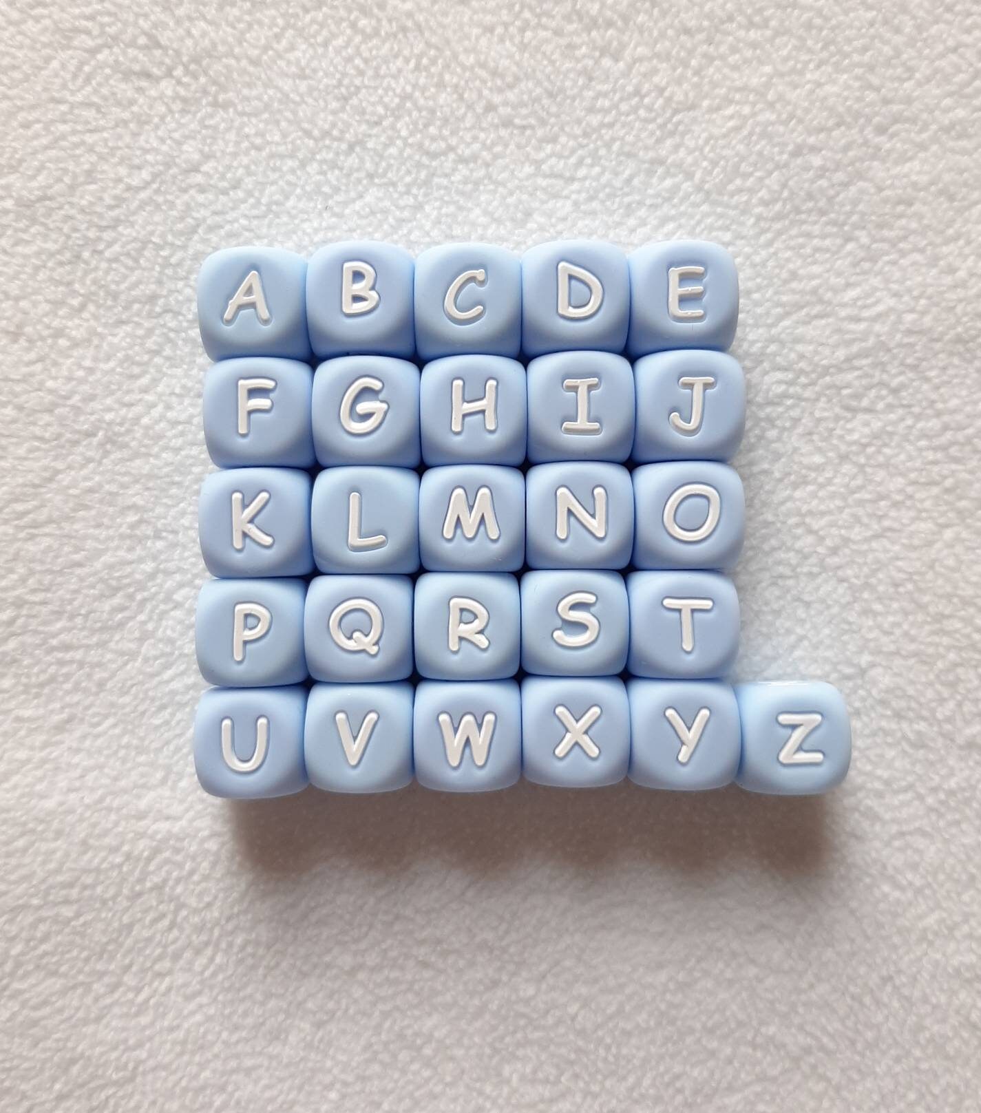 Craftdady 12mm Glow In The Dark Silicone Letter Beads (A-Z) - 52Pcs Alphabet Beads For Jewelry & Crafts