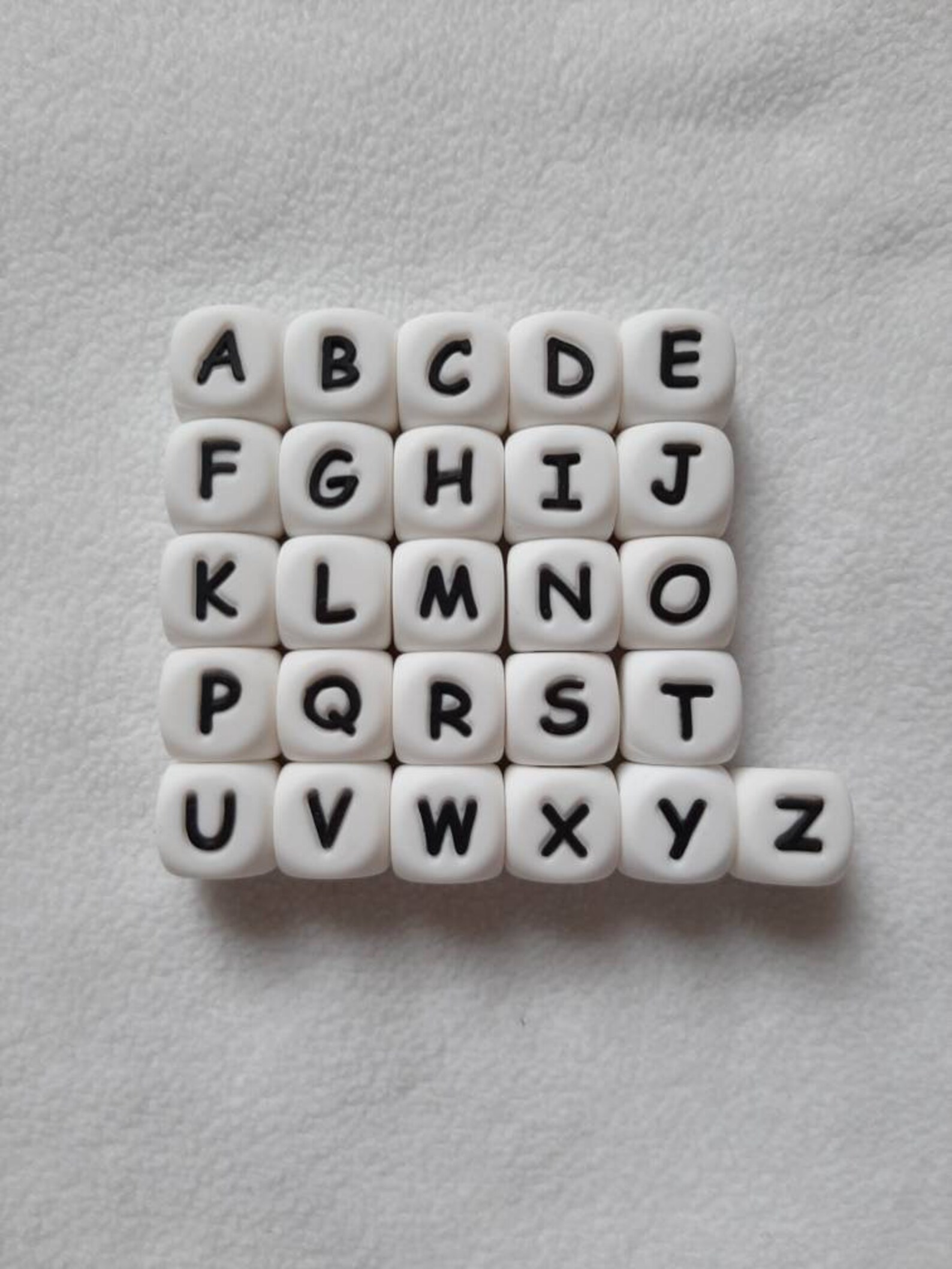 Silicone letter beads 12mm 5 pieces silicone alphabet beads Etsy