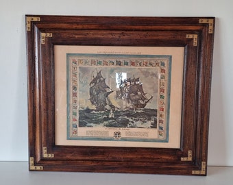 71 cm x 61 cm Vintage Frame ship or yacht wall decor, made in Italy