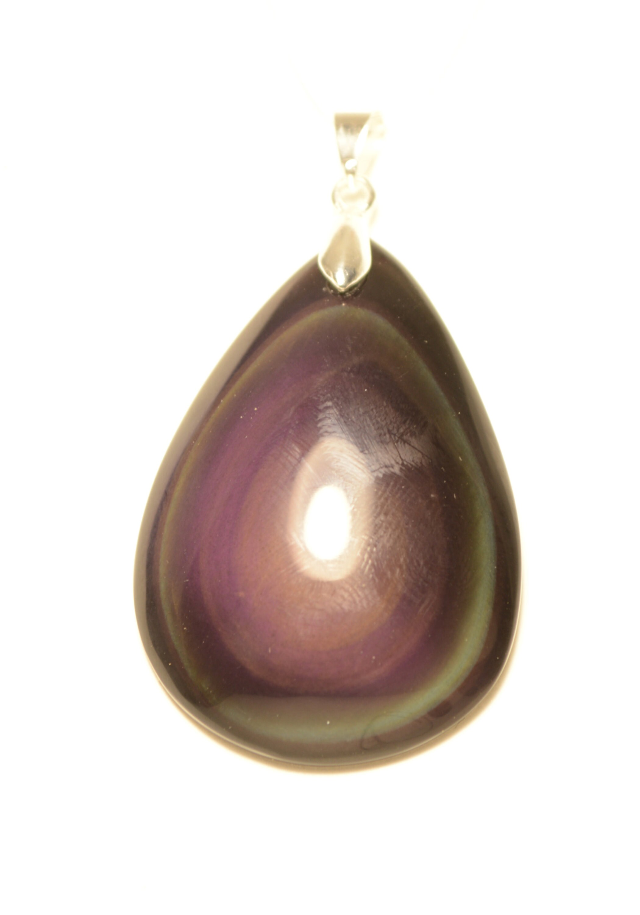 Pendentif en Obsidienne Oeil Celeste Du Mexique 43x30mm Œil