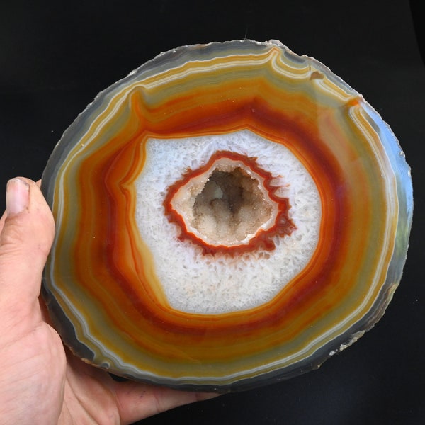 Tranche agate Épaisse  du Brésil qualité top 1,3kg spécimen minérale