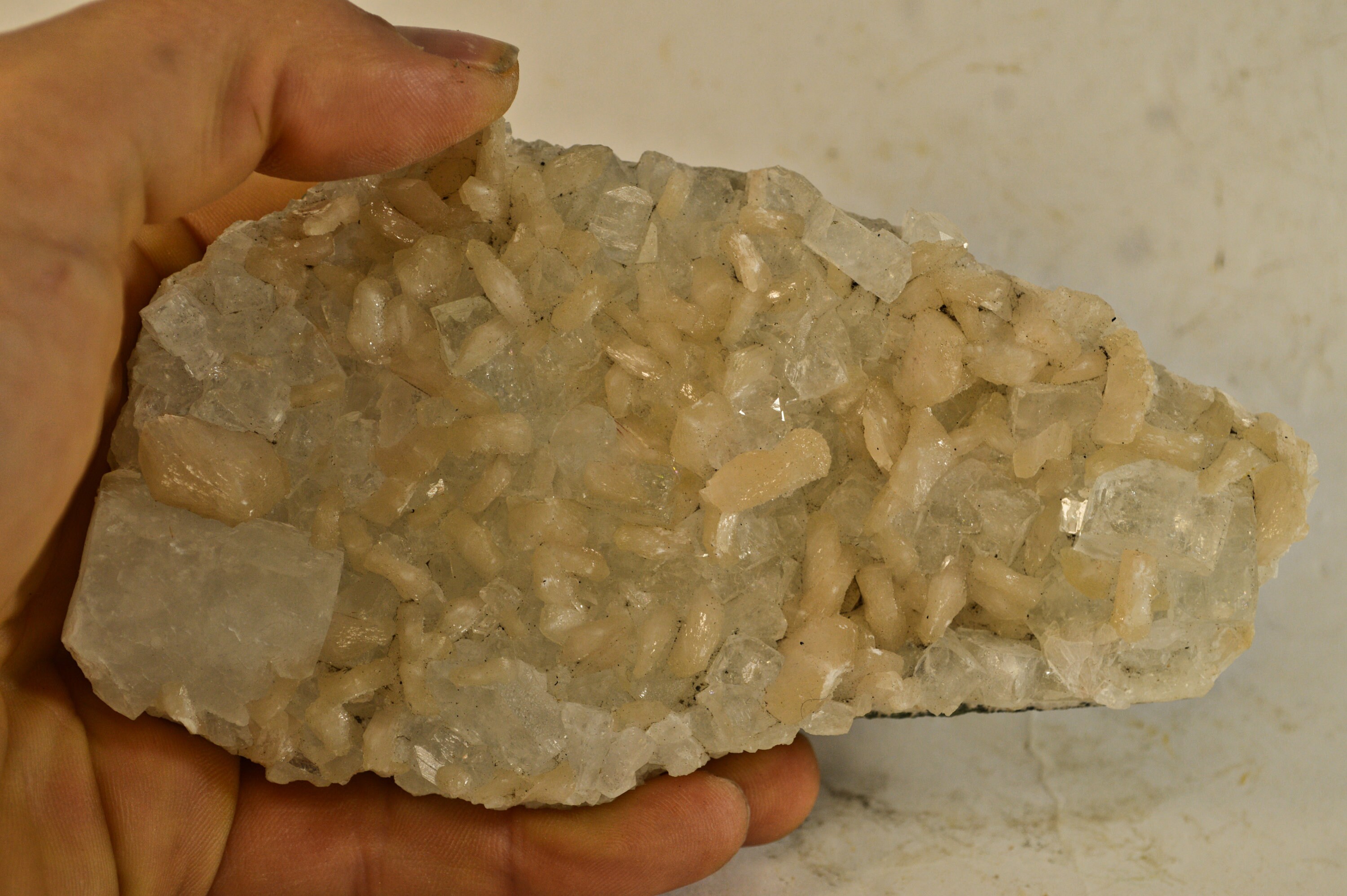 Amas de Stilbite et Apophillyte d'inde 453G Mineraux Collection Apophilyte