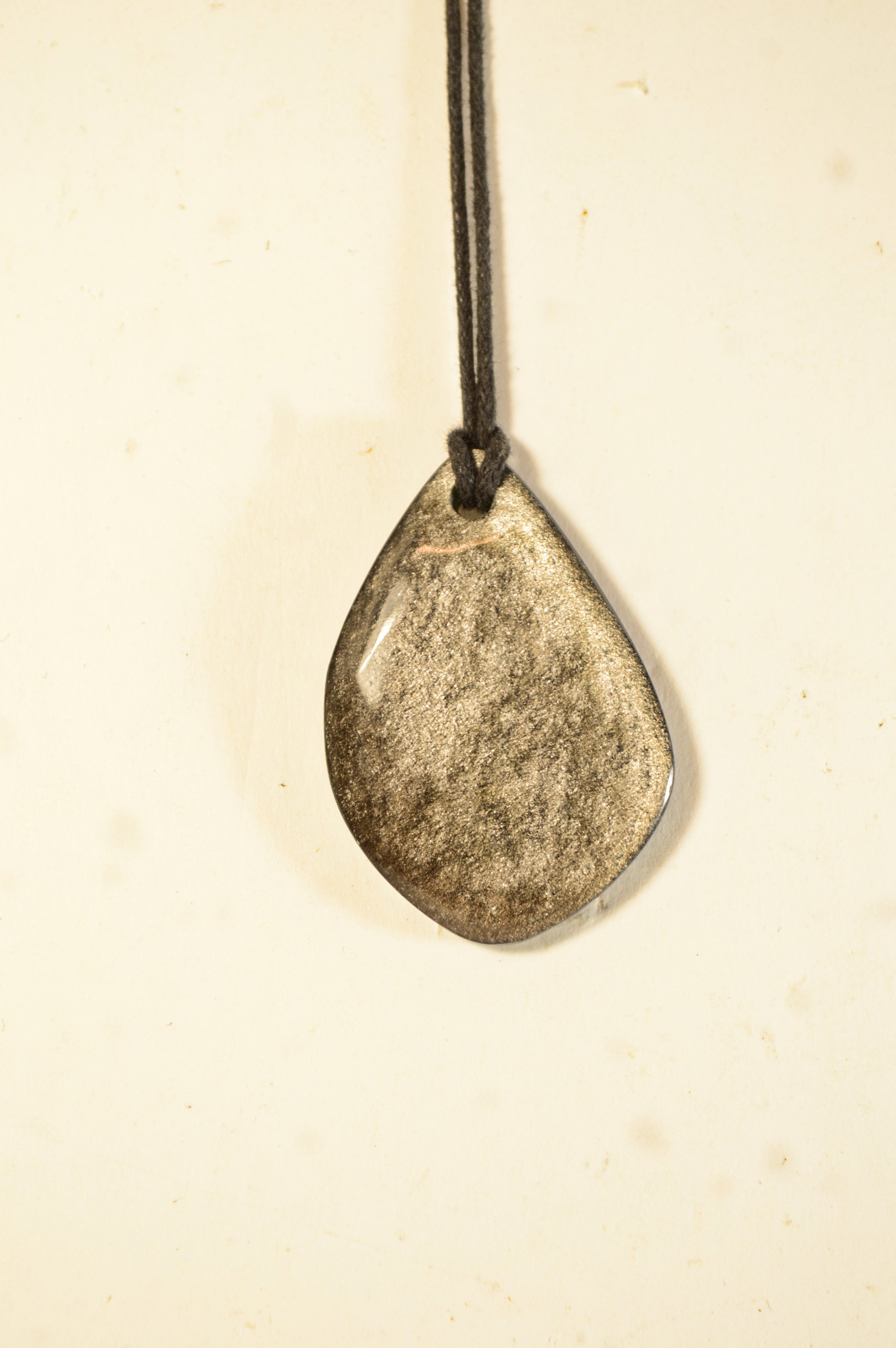 Pendentif en Obsidienne Argenté Du Mexique 40x27mm