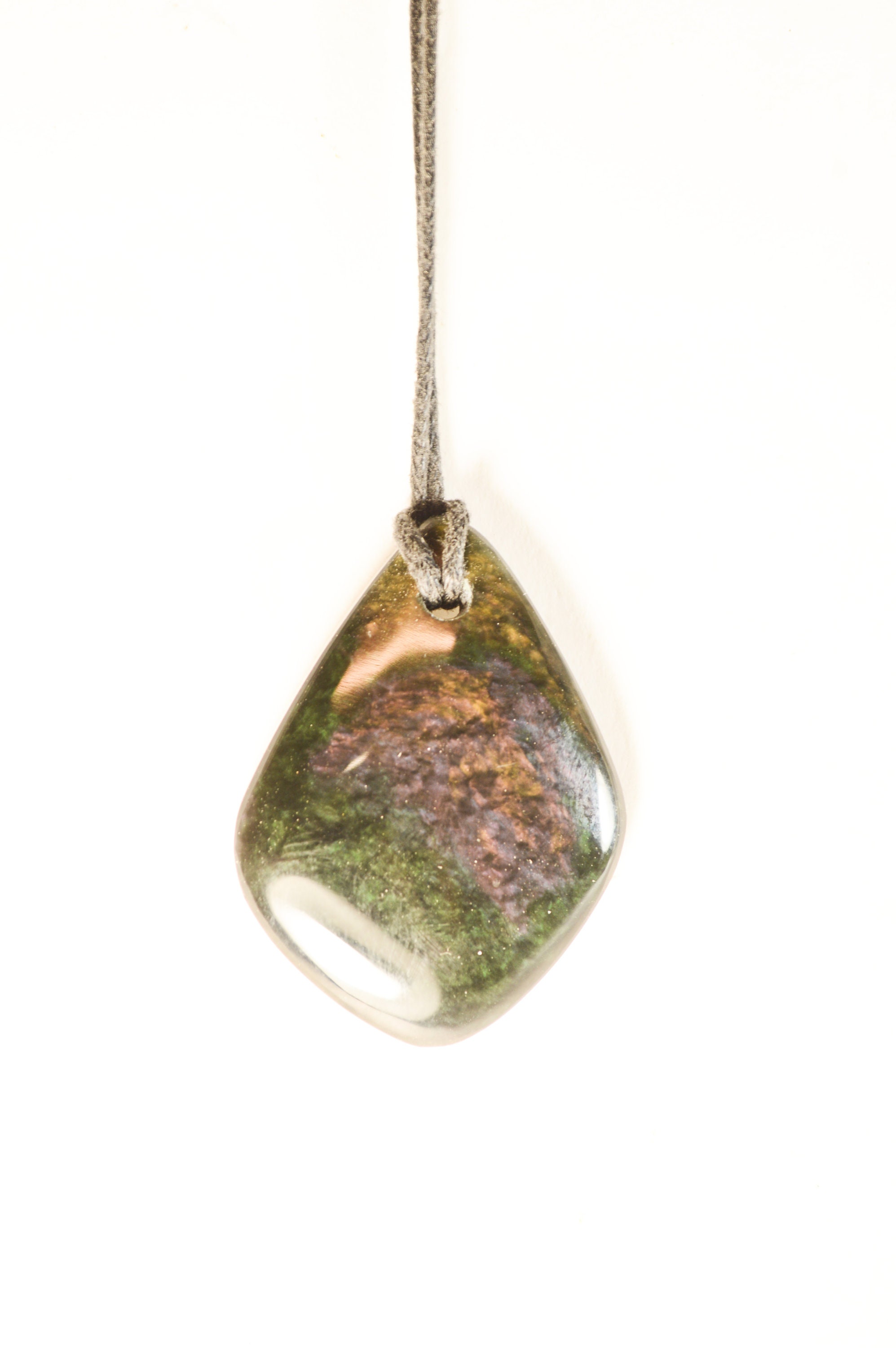 Pendentif en Obsidienne Mentogochol Du Mexique 37x27mm Œil Celeste