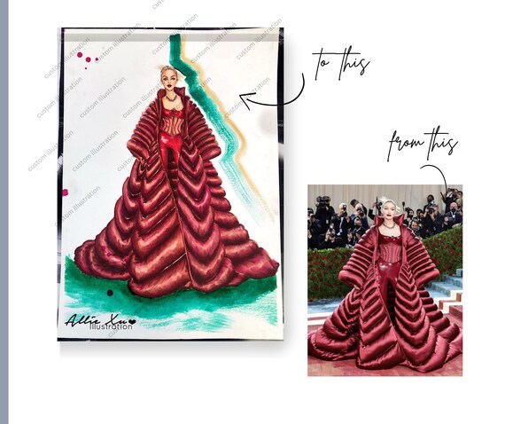 Custom Fashion Illustration, Personalized Digital Sketch (digital