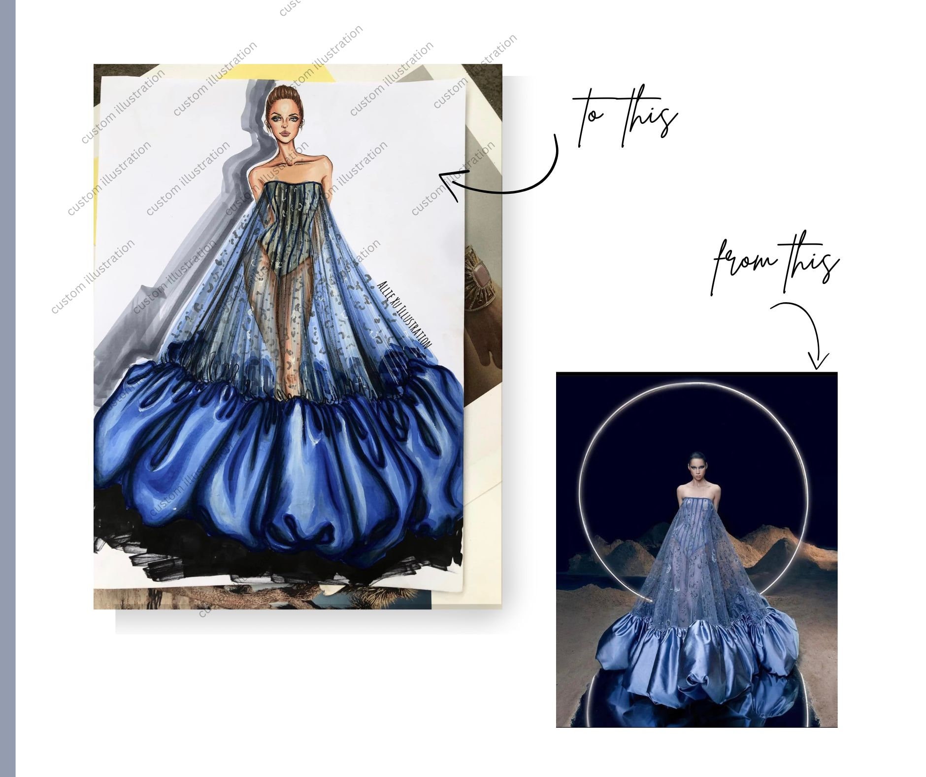 dress fashion illustration Custom Fashion Illustration, Personalized Digital Sketch (digital Download)