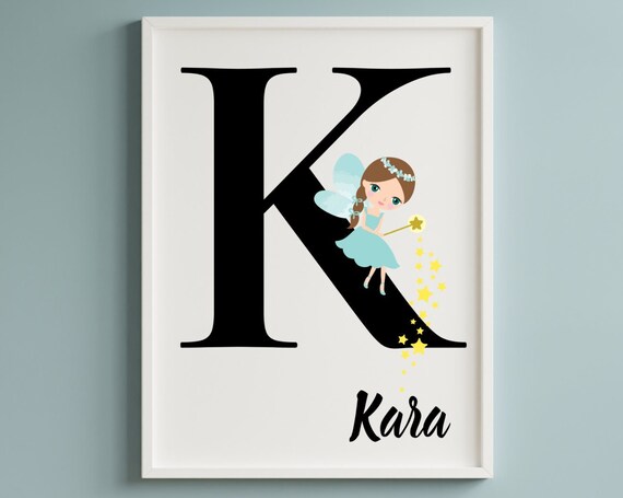 Kids Wall Art, Personalized Gifts, Printable Wall Art Monogram K, Nursery Wall Decor, Letter K Digital Print, K Custom Names