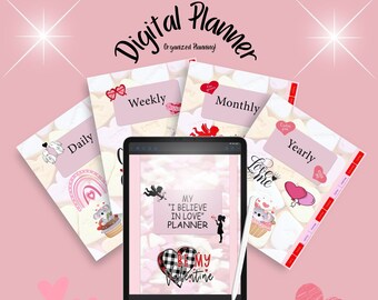 Digital Planner Download, Goodnotes Planner, Digital Planner for iPad, Notability Journal Pages, Valentine Gifts for Her, Planning Digital