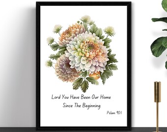 Printable Wall Art, Christian Prints, Chrysanthemum Flower Prints, Wall Art Living Room, Gifts for Her