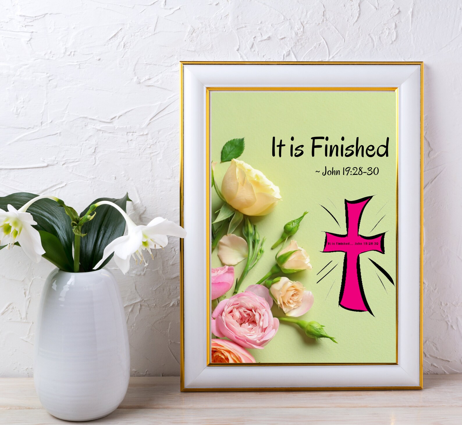 Bible Verse It Is Finished Bible Verse With Flowers Bible Etsy Bible verse it is finished bible verse with flowers bible etsy