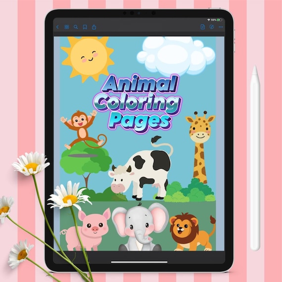 Safari Animal Coloring Pages: Kids & Adults Creative Fun (PDF Download A4 Size 21pgs)