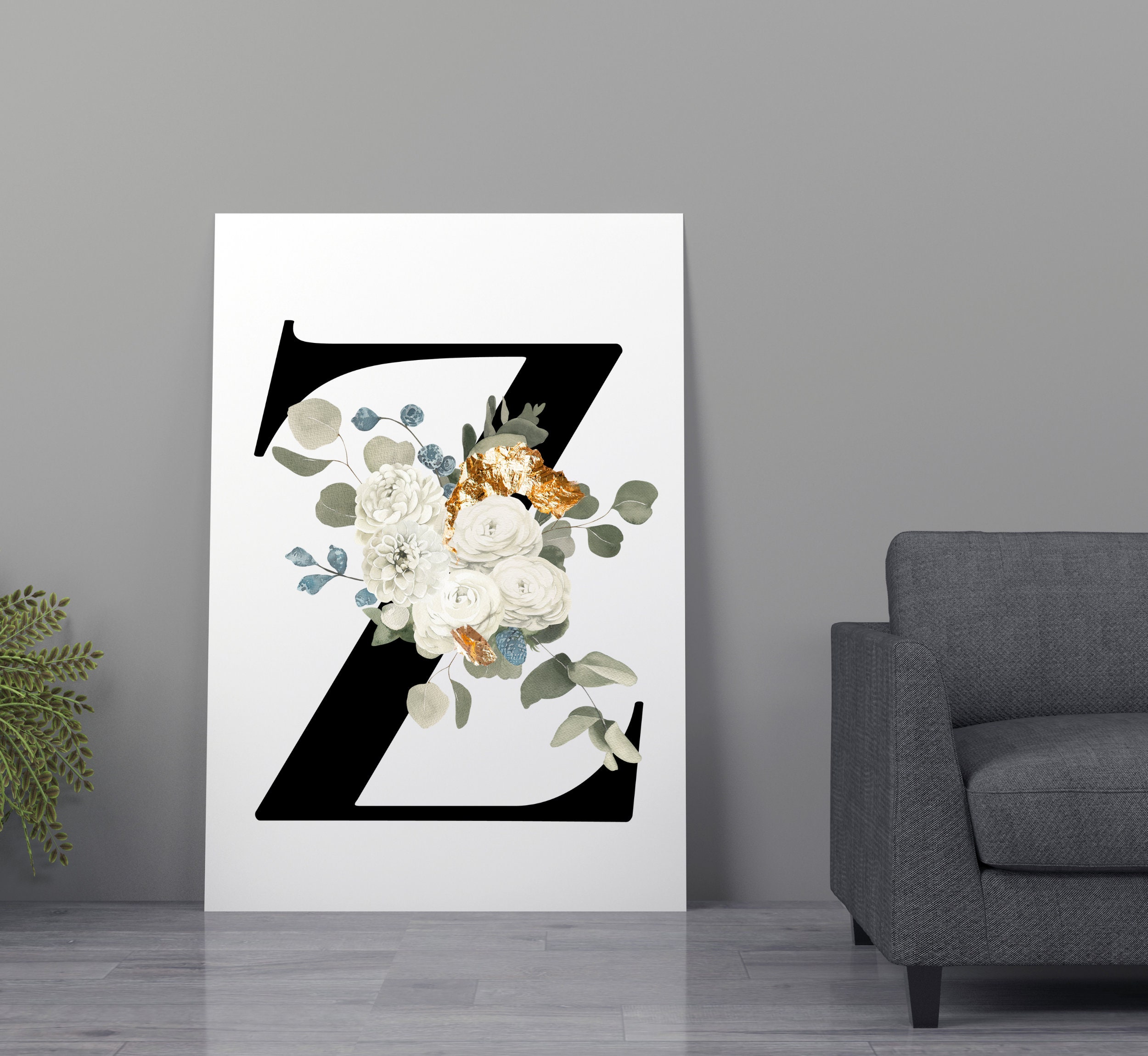 Letter Z Wall Art Initial Z Print Instant Download Letter Z  Etsy