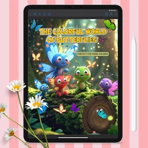 Butterfly eBook for Kids: Colorful Children&#39;s Storybook (PDF Download A4 Portrait)
