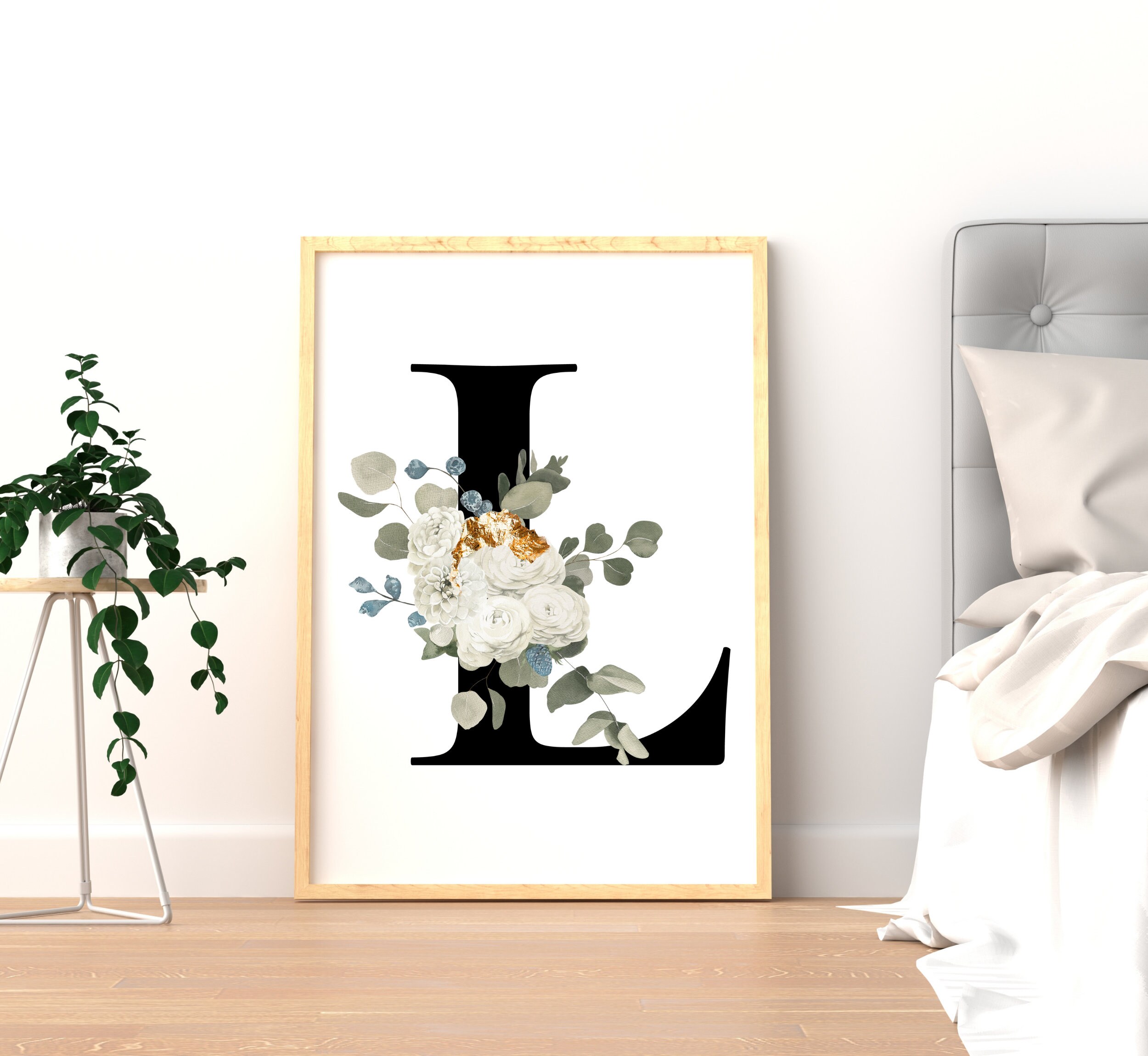 Letter L Wall Art Initial L Print Instant Download Letter L Etsy