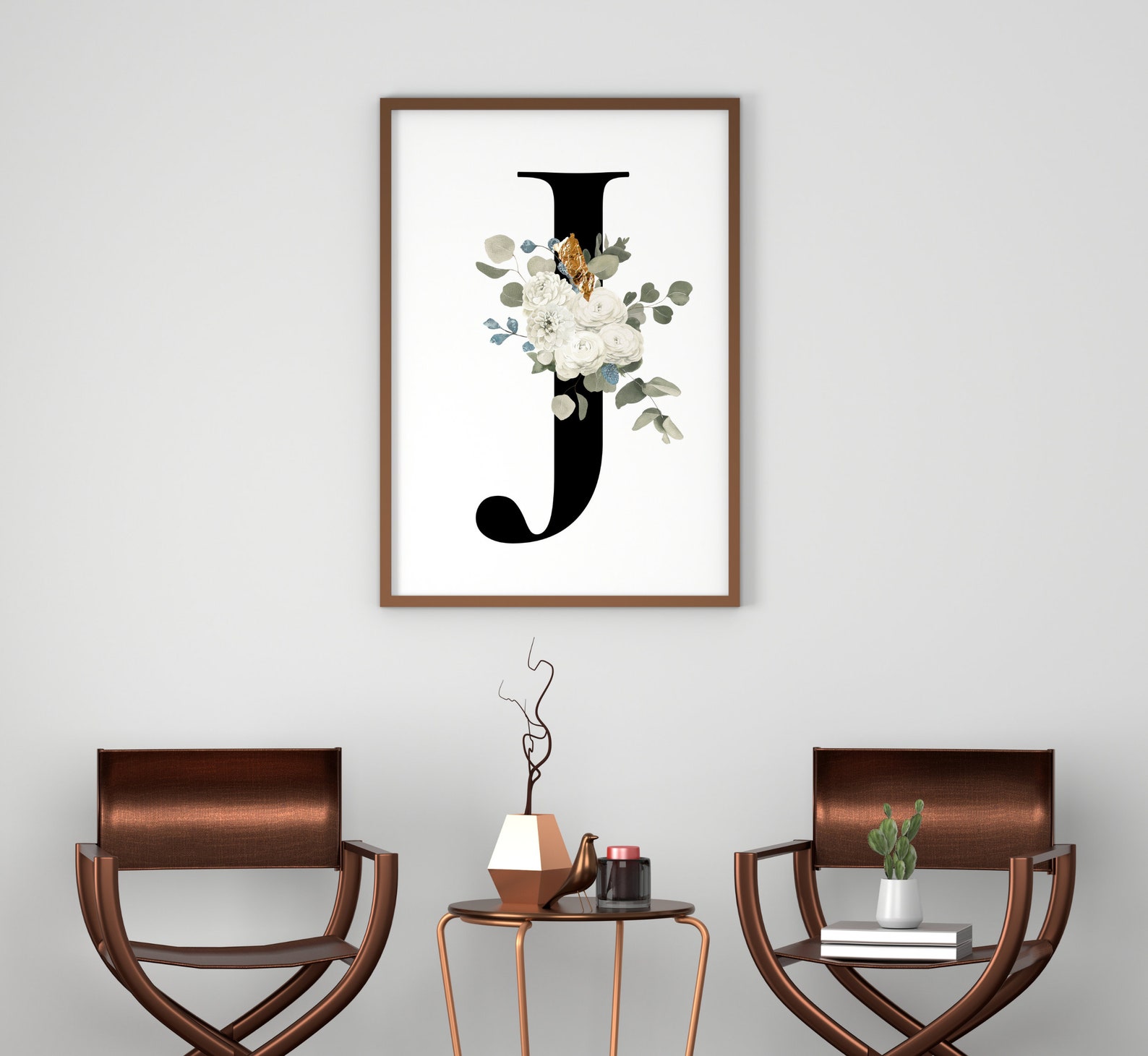 Letter J Wall Art Wall Art Flower Letter Print Letter J Etsy