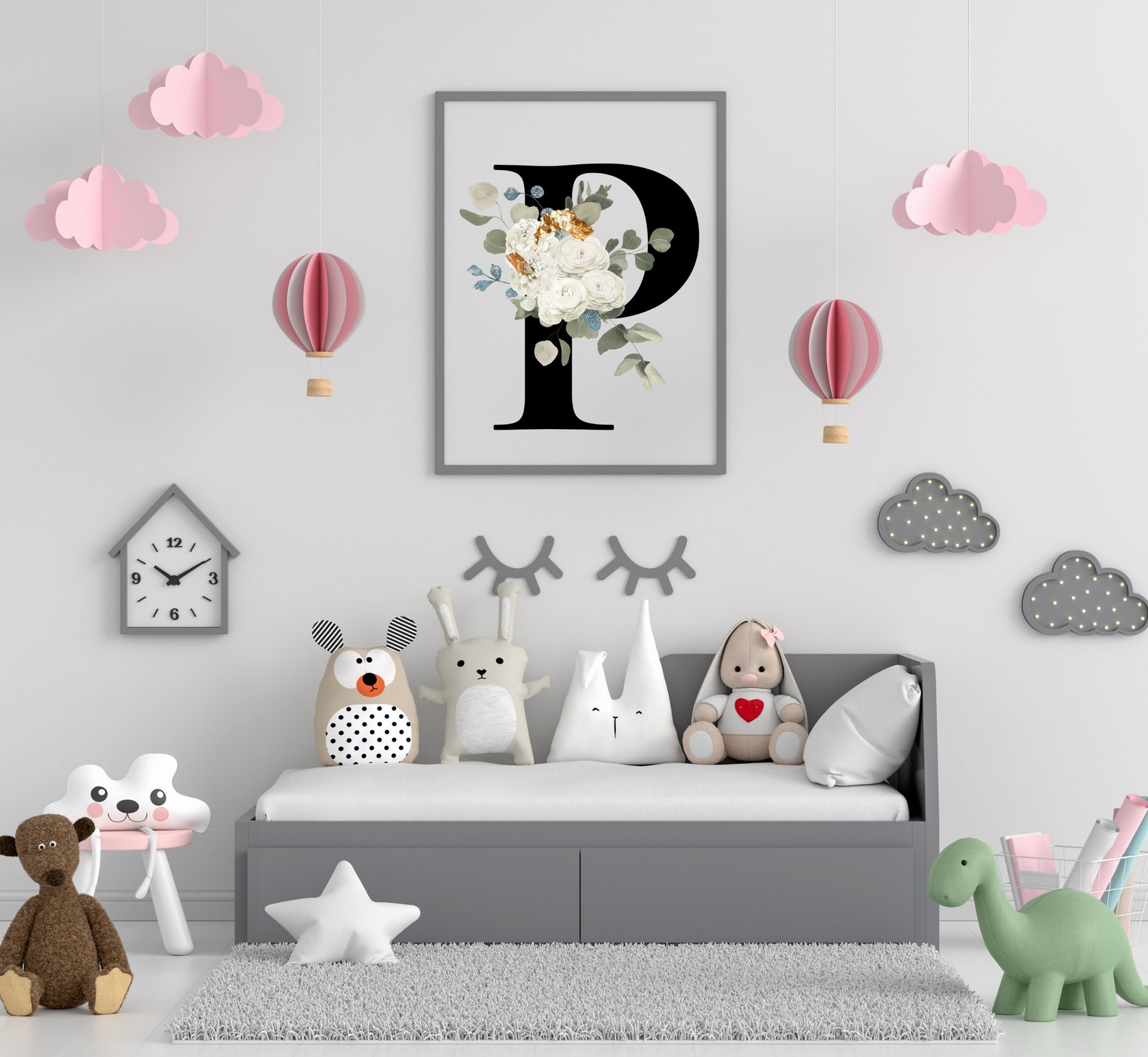 Letter P Wall Art Initial P Print Instant Download Letter P | Etsy