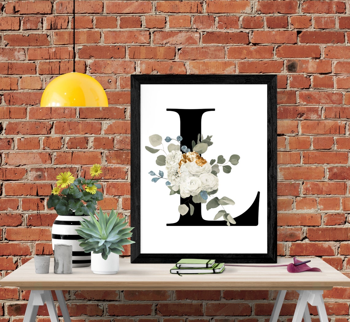 Letter L home decor wall art Letter L wall decor Printable Etsy