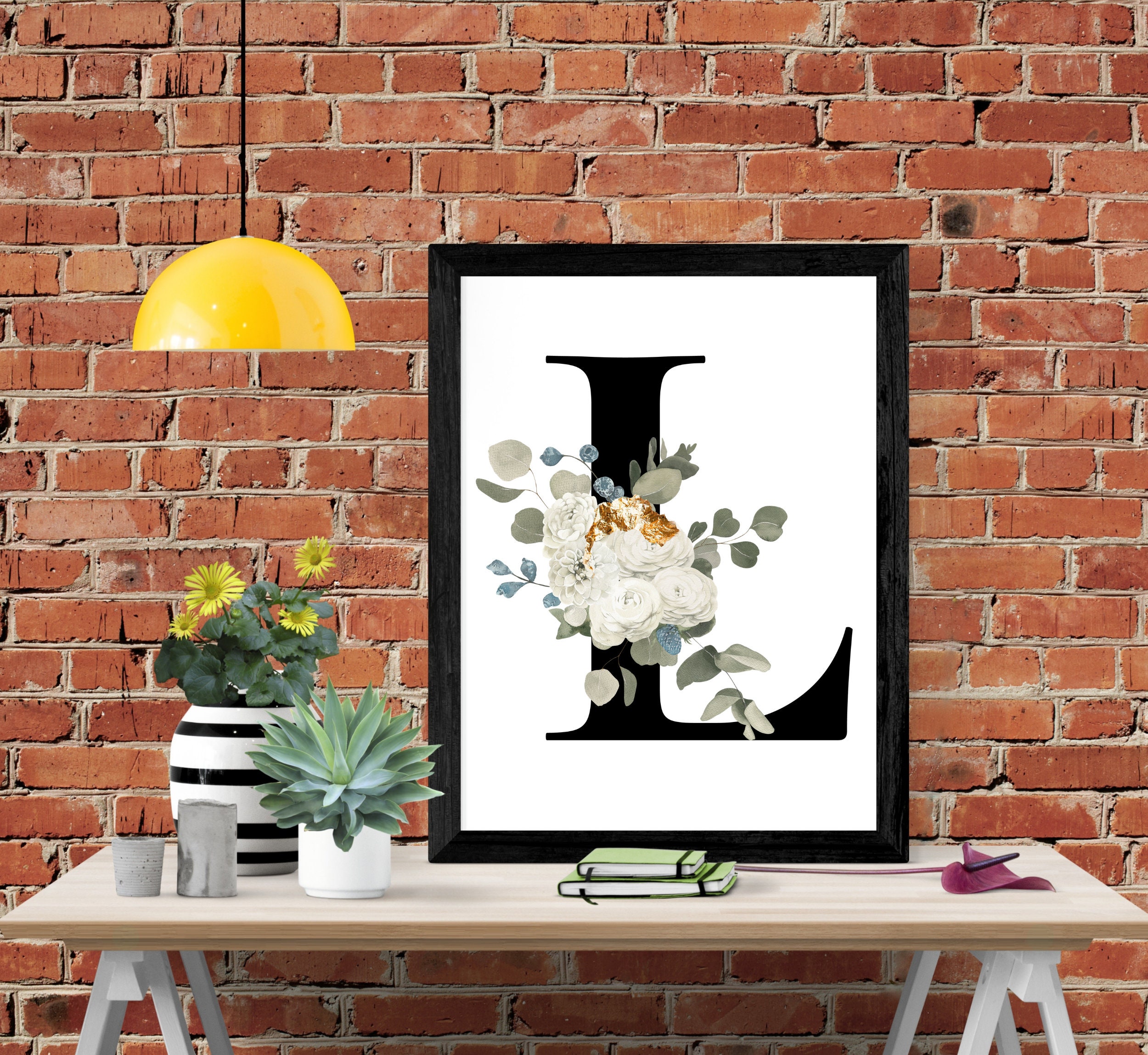 Letter L Wall Art Initial L Print Instant Download Letter L Etsy