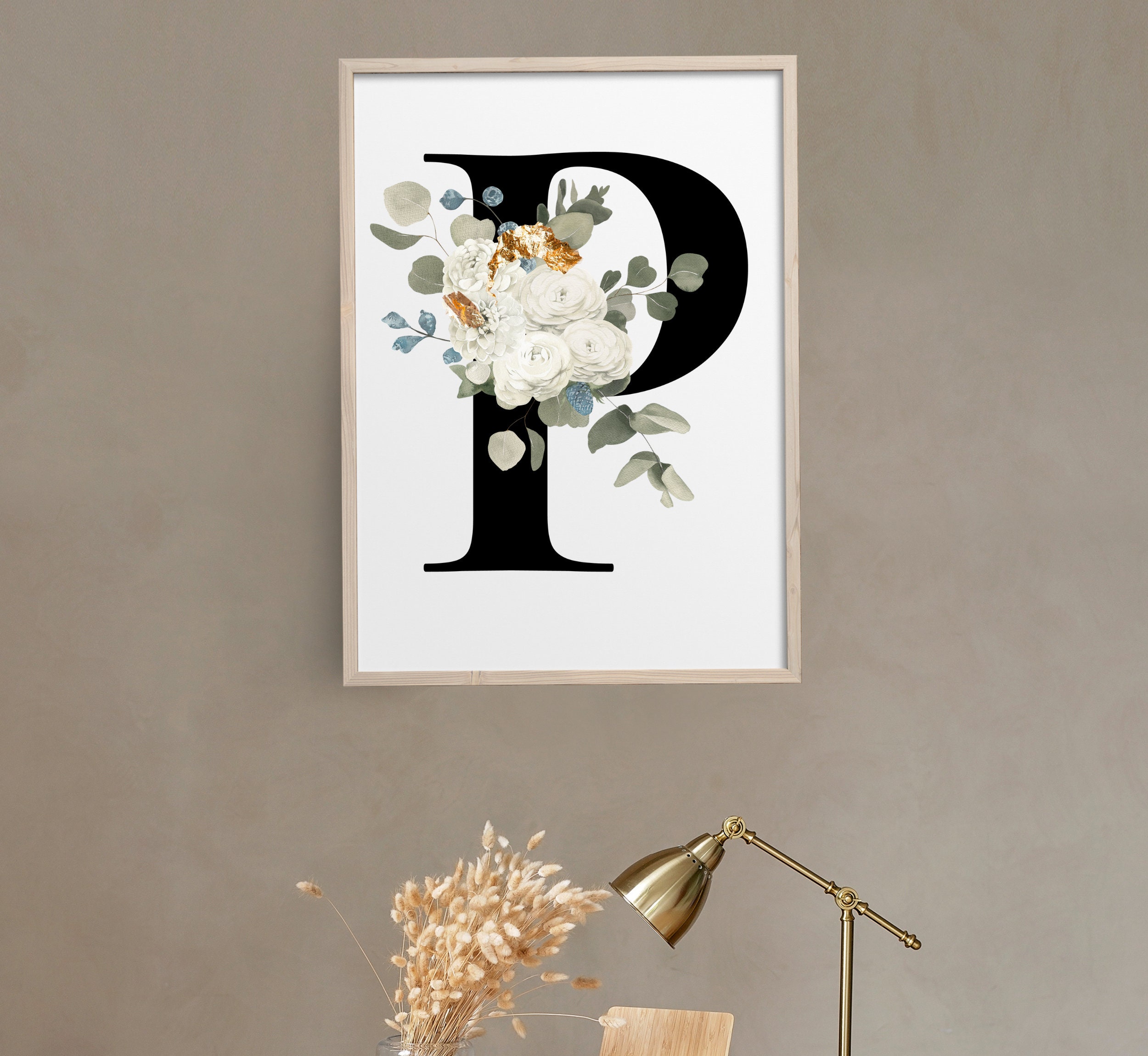 Letter P Wall Art Initial P Print Instant Download Letter P | Etsy
