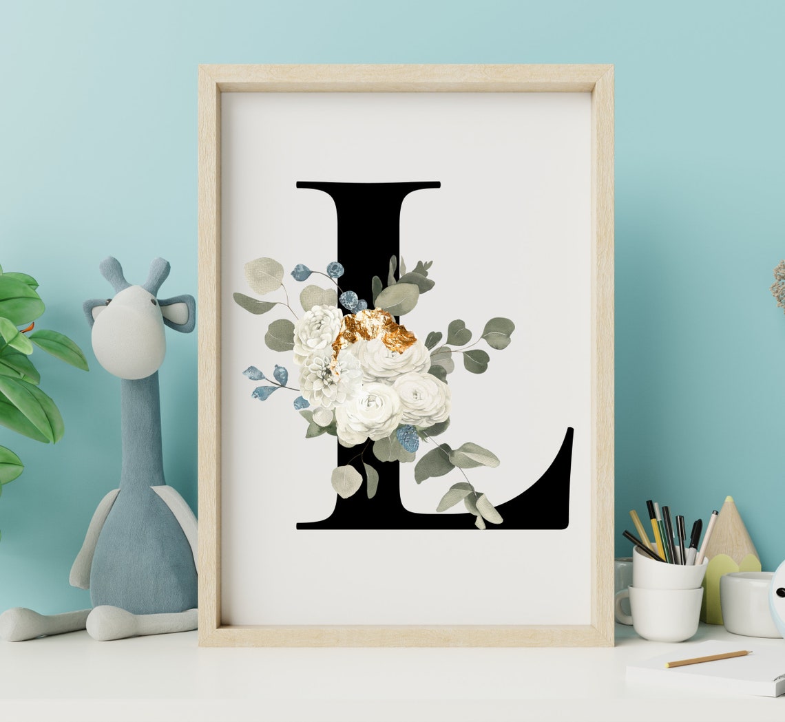 Letter L home decor wall art Letter L wall decor Printable Etsy