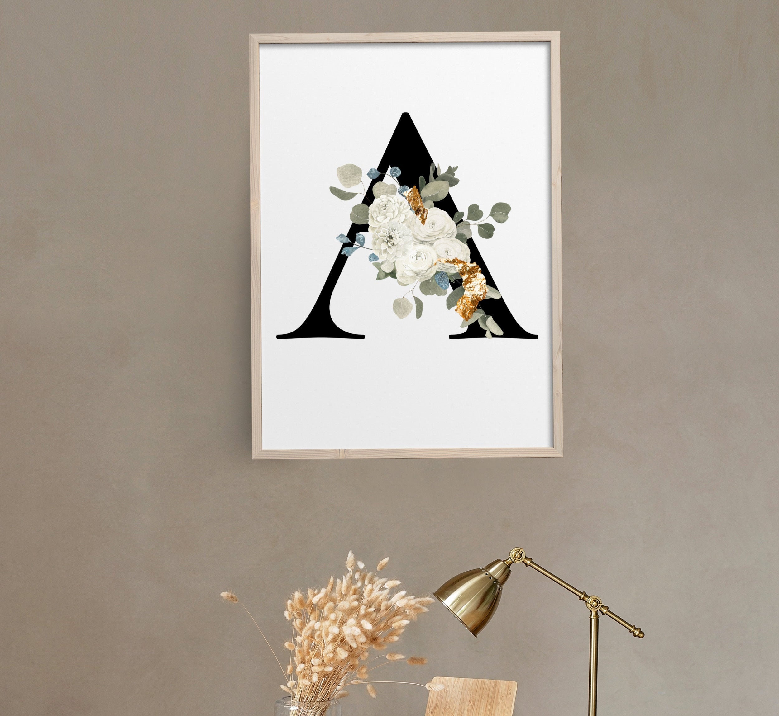 Letter A wall art Wall art Letter A wall decor Printable Etsy
