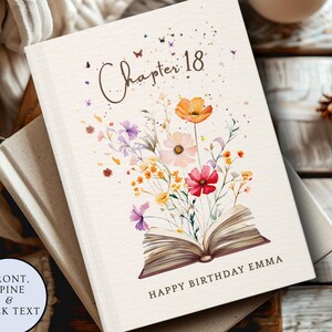 18th Birthday Gift, Chapter 18 Personalized Journal, Eighteenth Birthday Notebook, Custom Guest Book, Daughter Grand Daughter Niece Gift