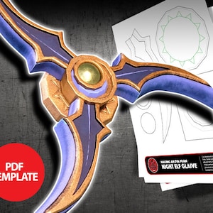 Eva Foam Night Elf Glaive Template