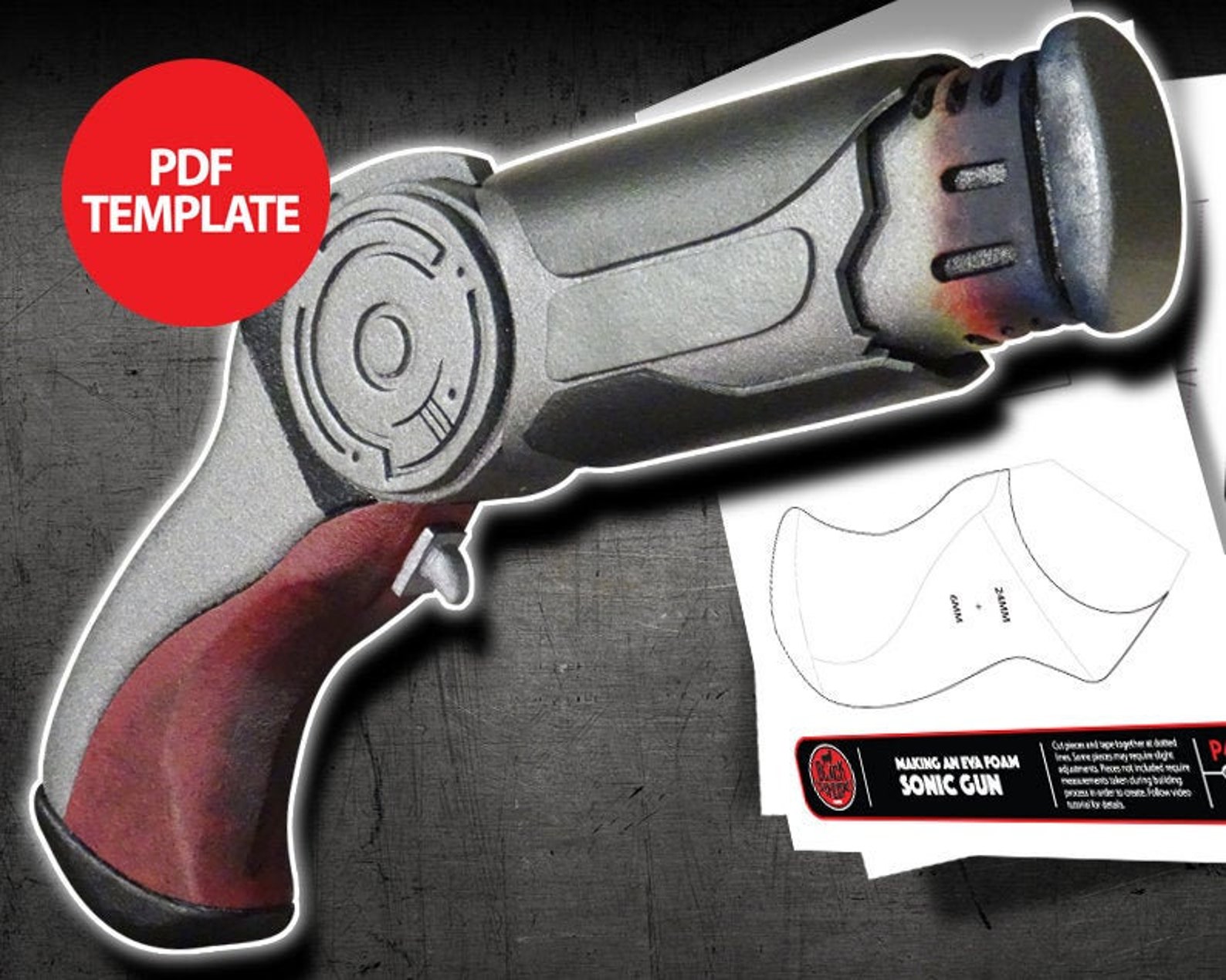 Eva Foam Sonic Gun Template Etsy