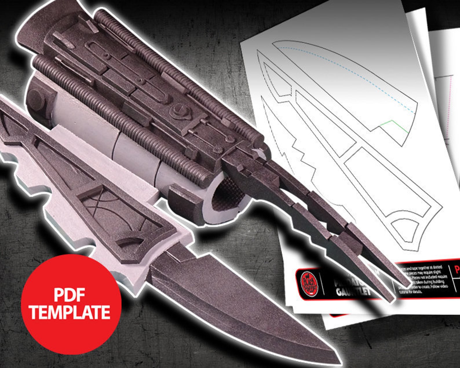 EVA Foam Predator Gauntlet Template Etsy