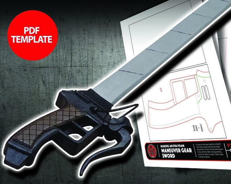 EVA Foam Maneuver Gear Sword Template Etsy Hong Kong