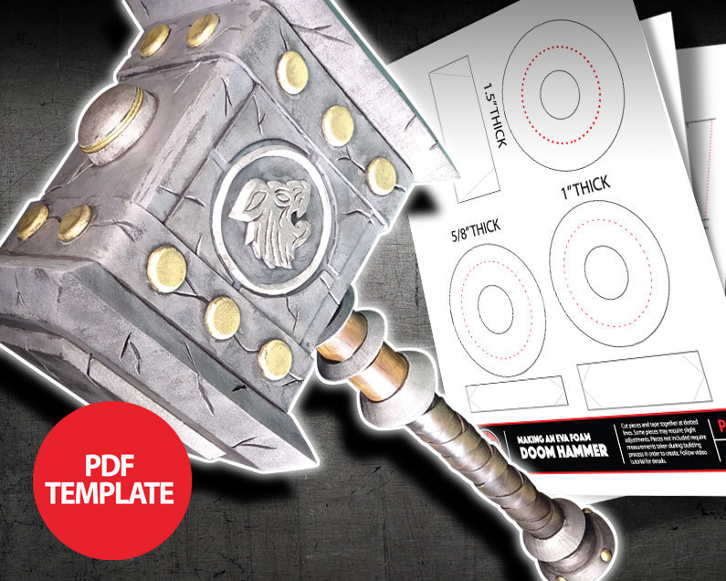 EVA Foam Doom Hammer Template - Etsy