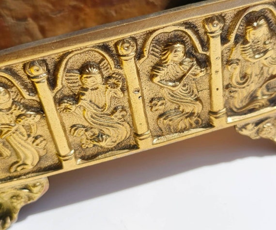 Treasure Chest Box, Brass Cherub Ornaments, Decor… - image 7