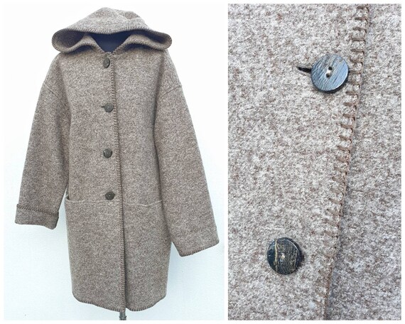 Vintage Brown Coat, Women Wool Coat, Brown Coat, F