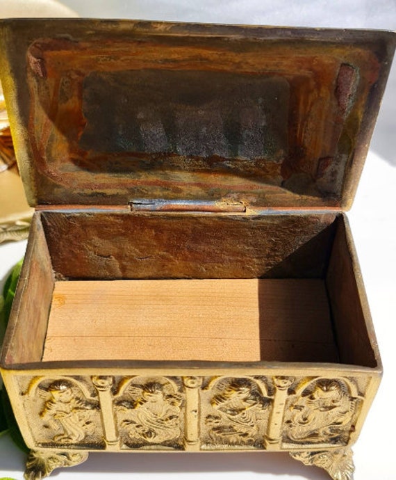Treasure Chest Box, Brass Cherub Ornaments, Decor… - image 9