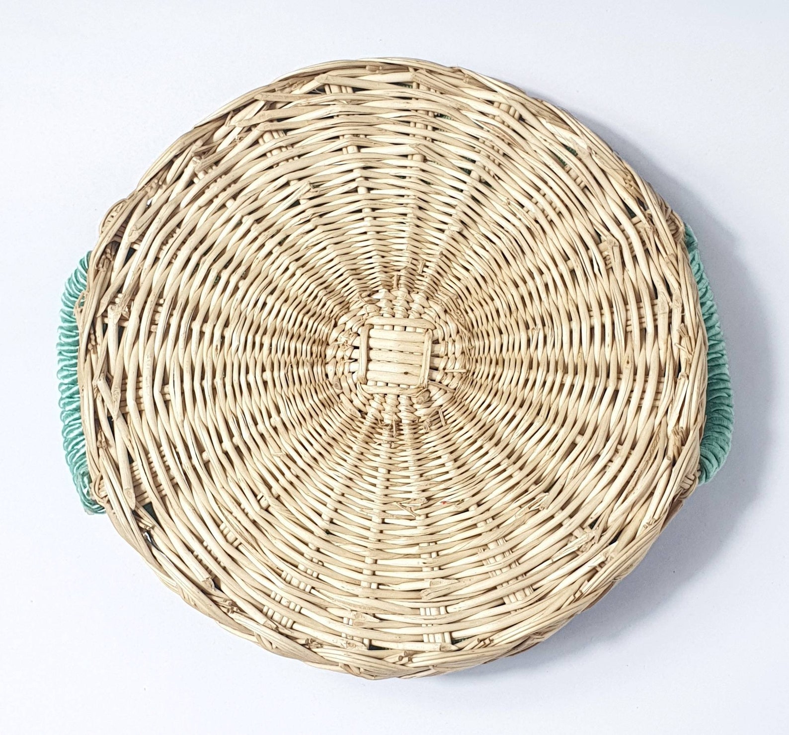 Round Tray Round Basket Tray Round Wicker Tray Handled Etsy