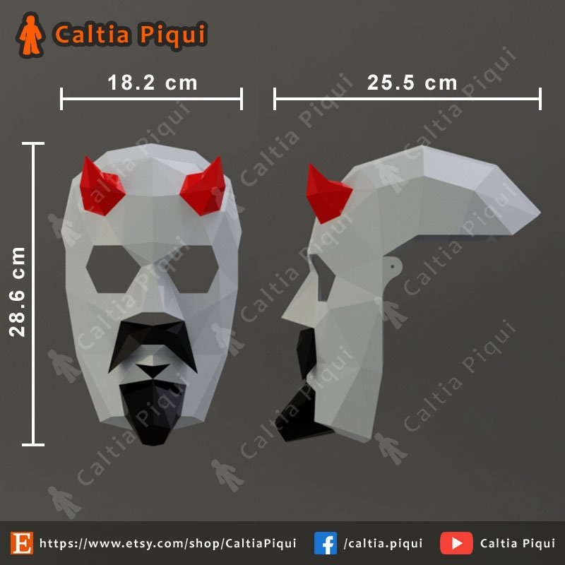 Máscara De Demonio De Halloween – Media Cara Con Cuernos, De Espuma PU Ligera, Ajustable Y Transpirable, Ideal Para Carnaval, Cosplay Y Fiestas De Terror