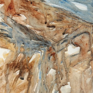 Original Acrylic Painting on Paper, Rocks in Blue, Bar Harbor, Acadia, Maine